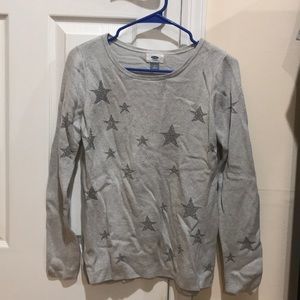 Old navy grey sweater with stars size M NWOT